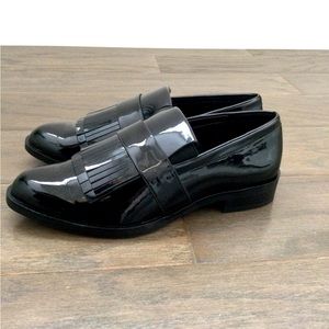 Zara Woman black patent loafer, size 36